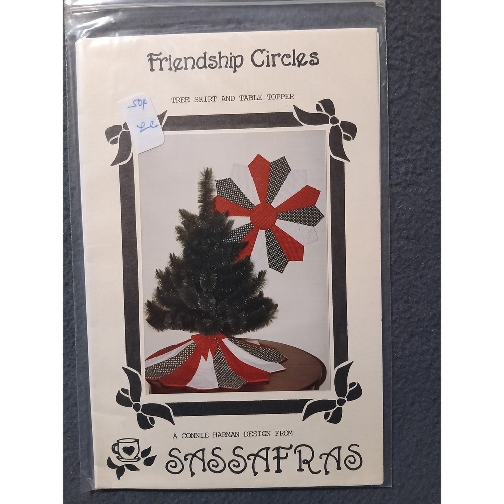 Sassafras Friendship Circles Tree Skirt Table Topper Quilting Pattern 1987 Uncut